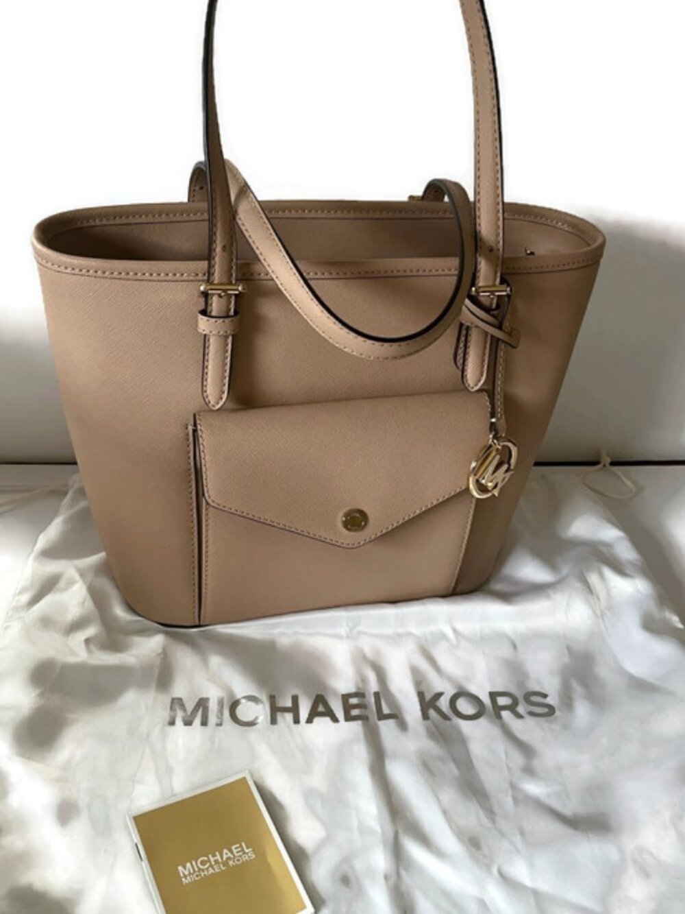 Michael Kors Blush Saffiano Leather Tote with Front Pocket - Picture 2 of 11